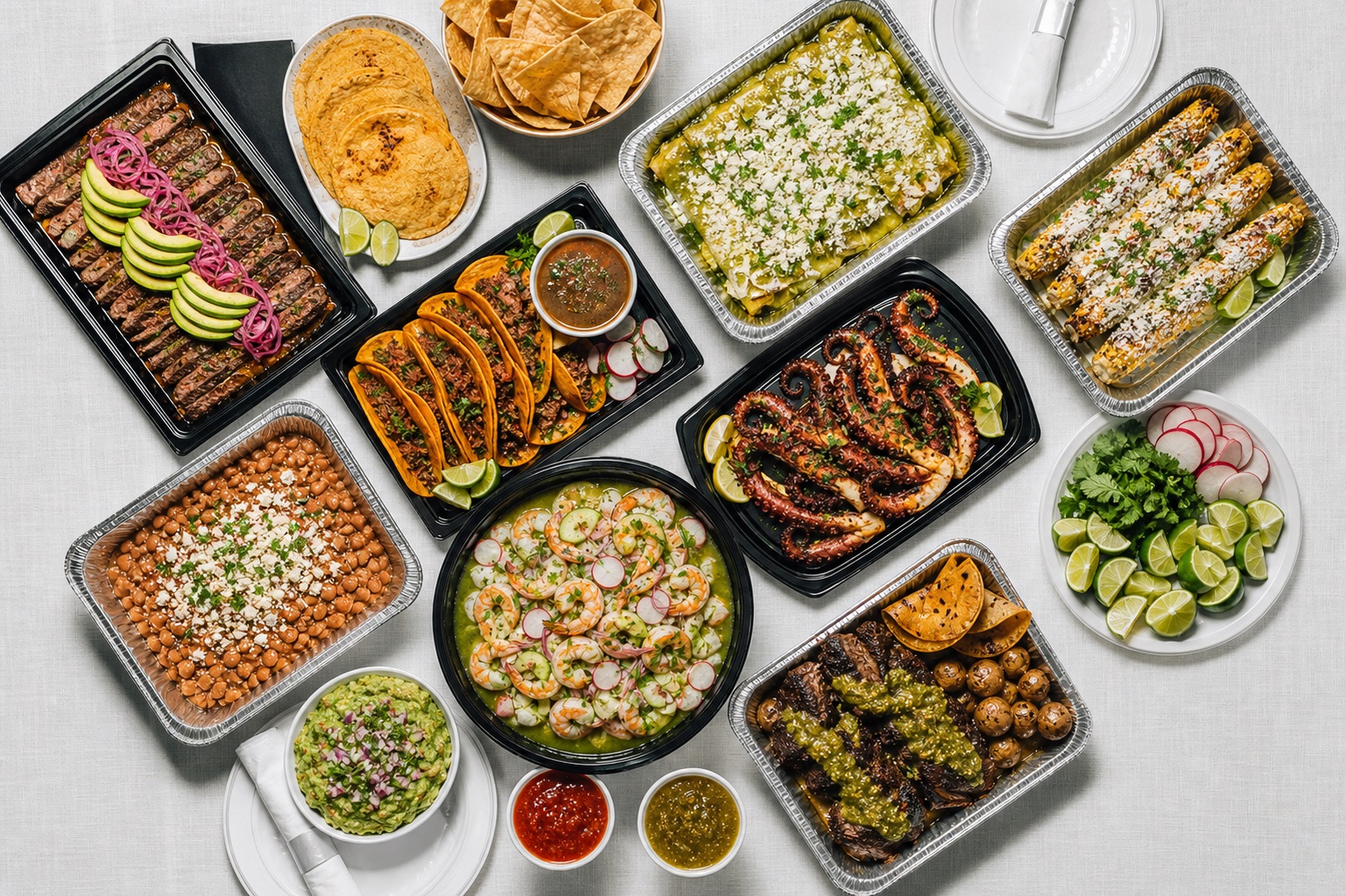 Party-size Mexican and coastal Sonoran catering trays